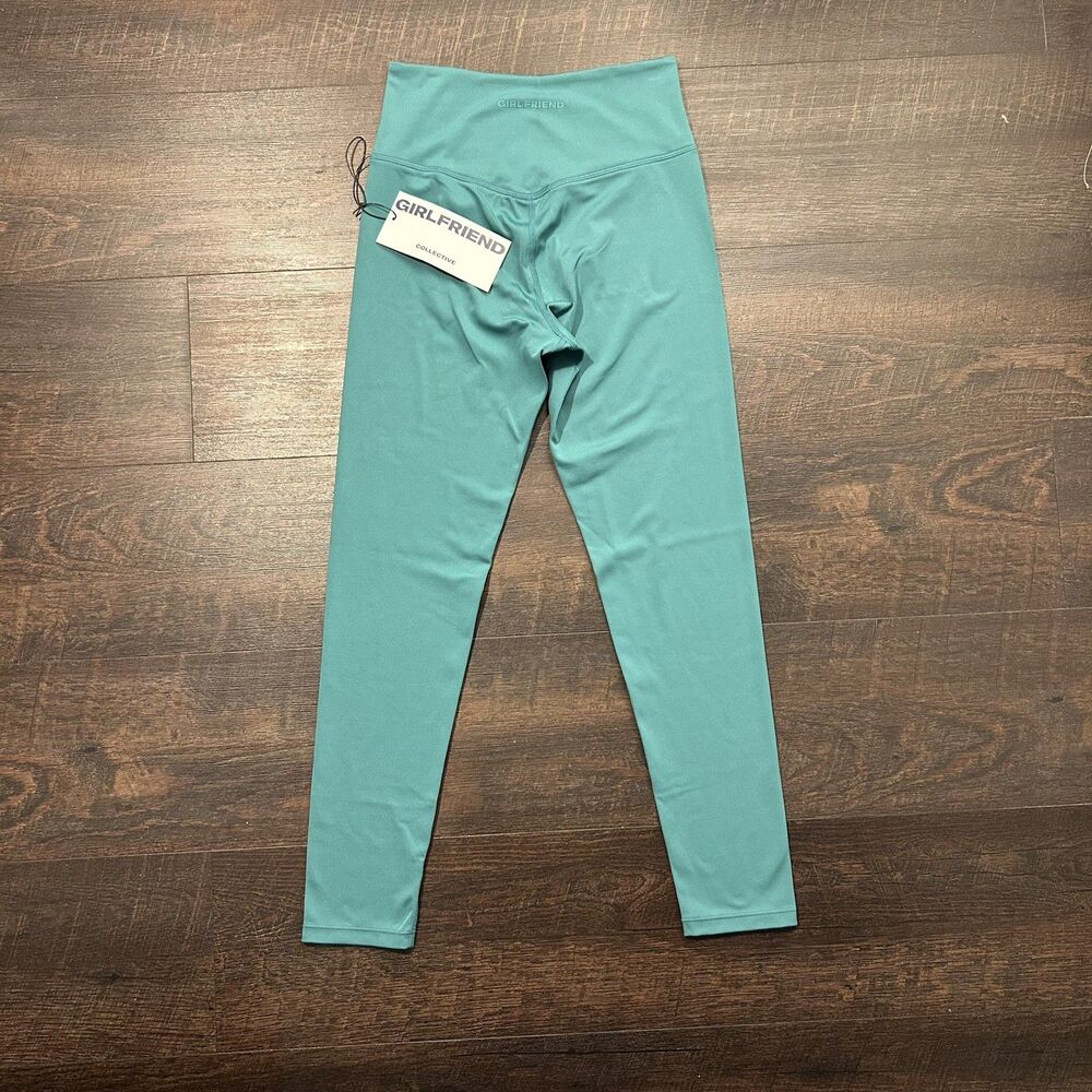 Girlfriend Collective S Teal Blue Green High Rise Leggings Compression Yoga Pant